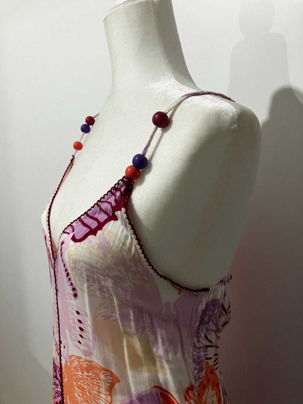 Poupette St. Barth Bessie Floral Print Maxi Dress Pink Macro Sz S - Picture 8 of 11